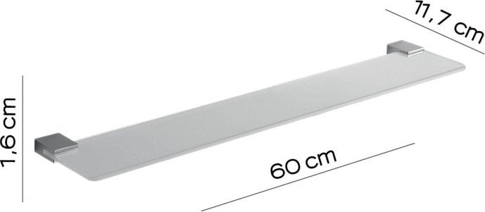 Sourcing KANSAS SHELF 60 CM CHROMED