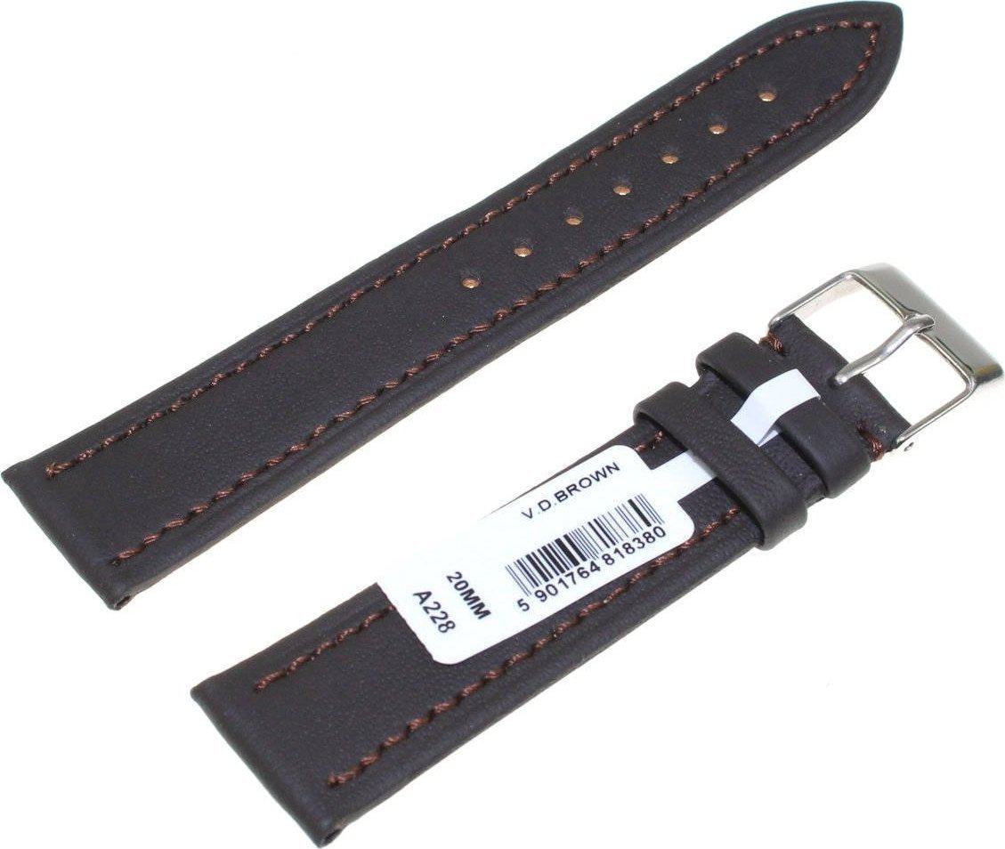 Chermond Skórzany pasek do zegarka 20 mm Chermond A228.20 brązowy