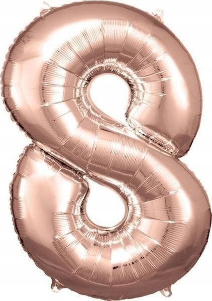 AMSCAN Balon foliowy duża cyfra 8 różowe złoto 57x86cm 9906283
