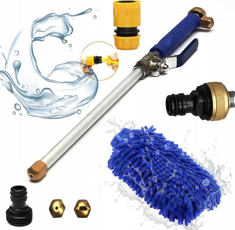 Rosfix LANCA CIŚNIENIOWA DO WĘŻA OGRODOWEGO 3/4 DO MYCIA SAMOCHODU + DYSZE GĄBKA