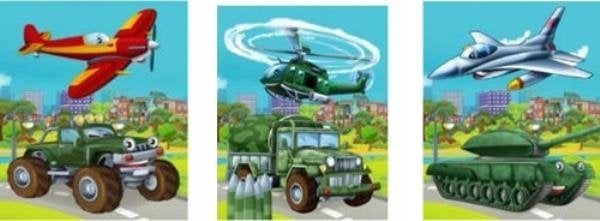 JU-PITER Torebka prezentowa chłopięca (pojazdy) 5236B SD20 26x32x20cm szerokie dno p12 cena za 1 sztukę