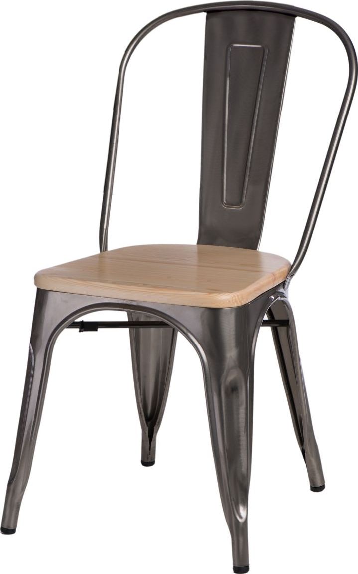 D2 Design Krzesło Paris Wood sosna naturalna srebrne