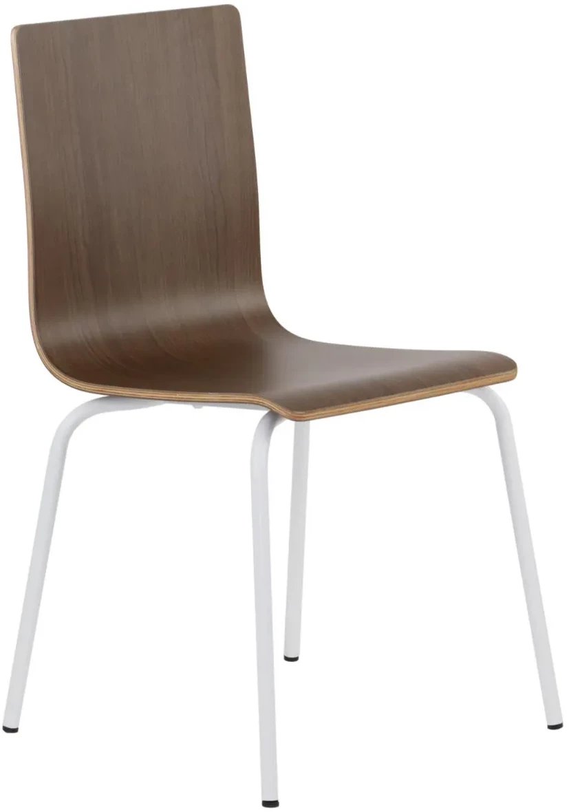 Krzesło ze sklejki laminowanej WERDI B ciemny orzech/białe STEMA