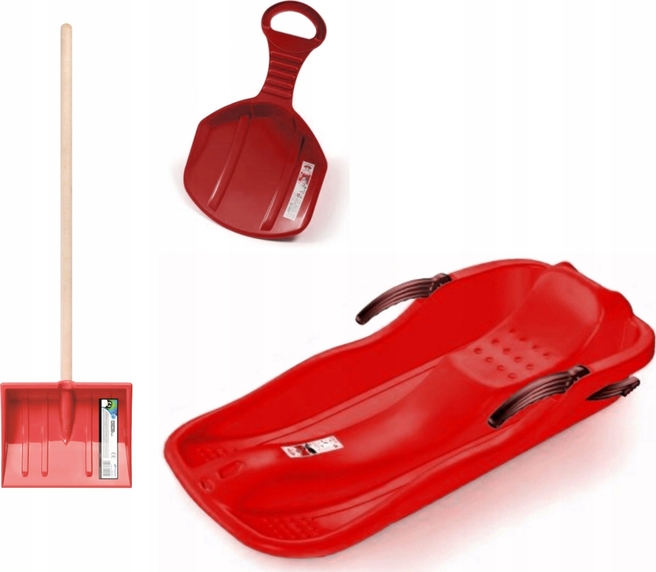 Sanki Bobslej z hamulcami, ślizg Jabłuszko, Łopata do śniegu dla dziecka
