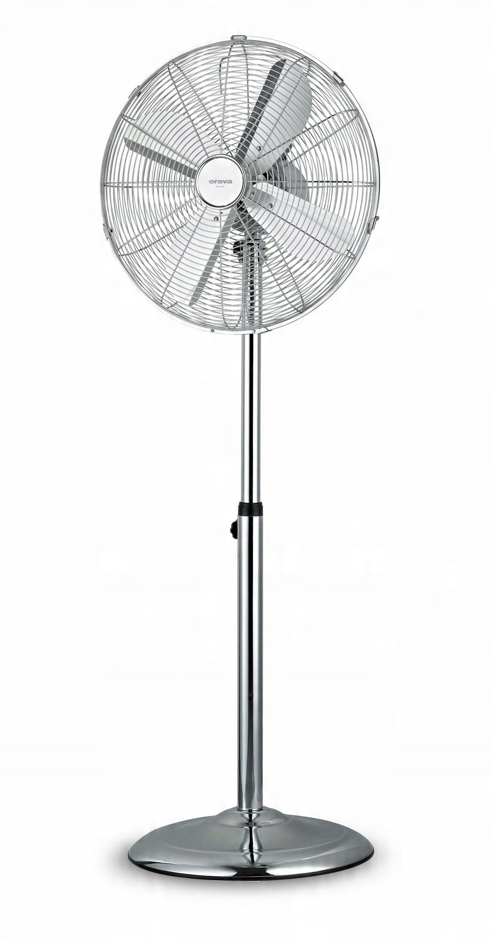 Orava SF-200 X stojanový kovový ventilátor, 3 stupně rychlosti, automatické otáčení, stříbrná