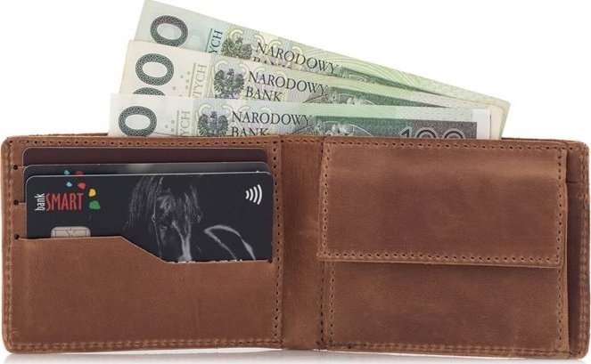 Belveder Mały Portfel Vintage Męski Skóra Wołowa BW28