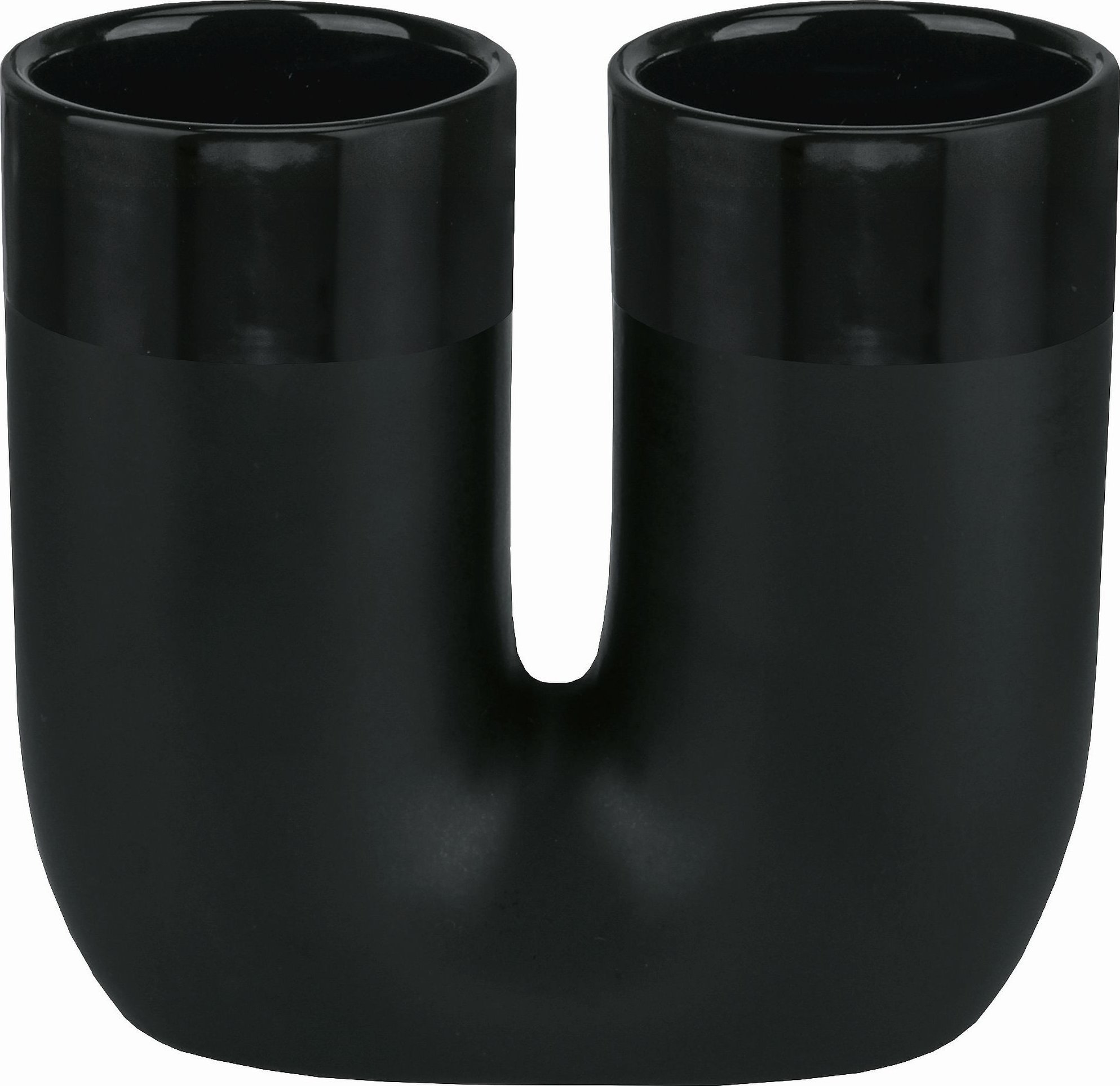 Kleine Wolke Deep Kubek na 2 szczoteczki do zębów ceramika czarny mat i połysk