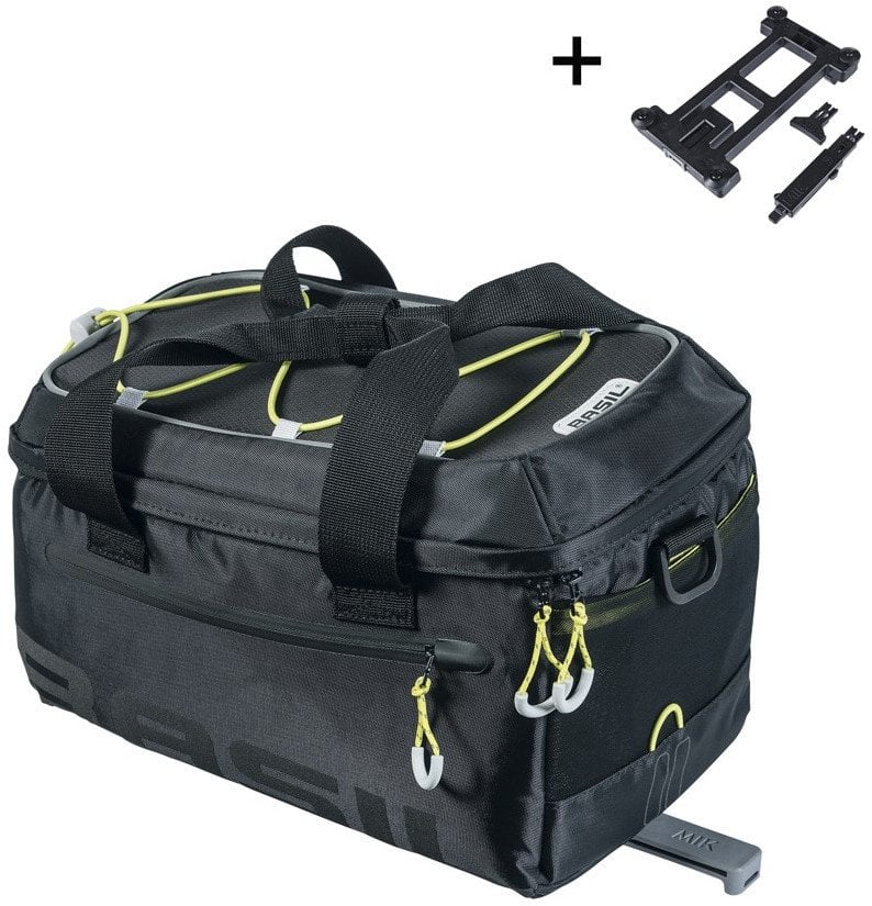 Torba na bagażnik BASIL MILES TRUNKBAG MIK 7 L MIK System (ready to go), 100% wodoodporna black lime (NEW 2025)