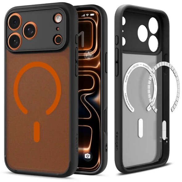 Spigen ULTRA HYBRID MAG MAGSAFE IPHONE 17 PRO FROST BLACK/ORANGE