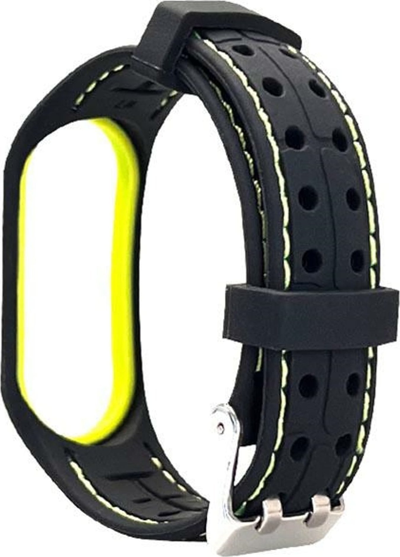 Beline Beline pasek Mi Band 3/4 Smart czarno-limonkowy black/lime