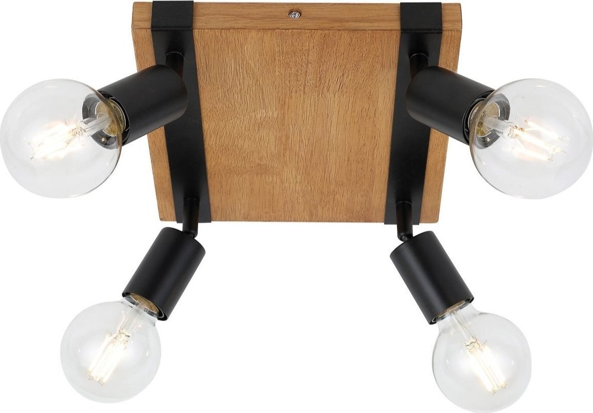 Lampa sufitowa Italux Lampa sufitowa retro Molini SPL-2079-4 Italux do kuchni drewniana czarna