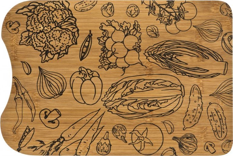 Deska bambusowa do krojenia 30,5x20,5 Warzywa