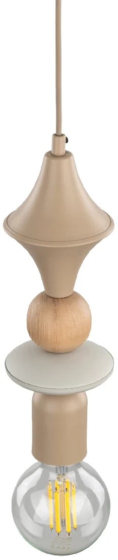 Drewniana lampa sufitowa zwis Tower Sabia Wood 10959 geometryczna beżowy