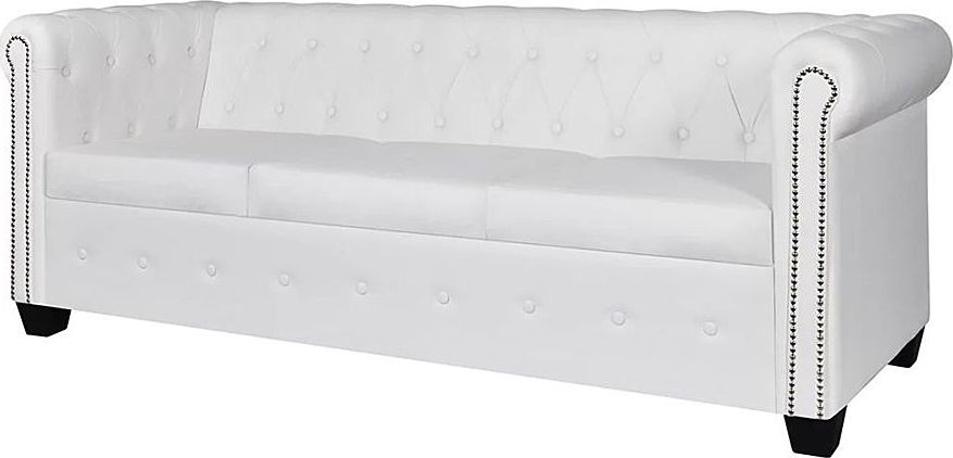 Elior 3-osobowa biała sofa w stylu Chesterfield - Charlotte 3Q