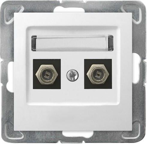 Ospel Gniazdo antenowe Impresja podwójne typu F białe (GPA-2YF/m/00)