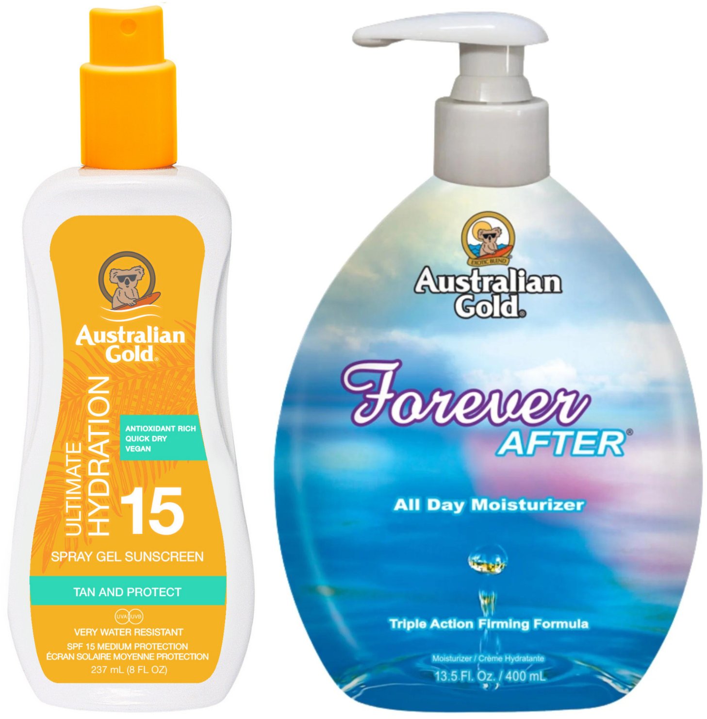 Australian Gold Żel W Sprayu Z Filtrem SPF15 + Forever After 400ml