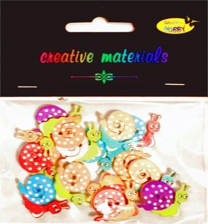 Guziki ozdobne Ślimak 20x15mm 15szt