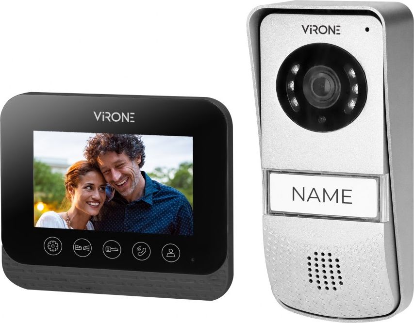 Orno Zestaw wideodomofonowy bezsłuchawkowy, kolor, 4,3" LCD, z czytnikiem breloków zbliżeniowych, czarny, ENIF RFID