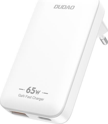 Ładowarka sieciowa GaN Dudao A65Q 65W USB-A / USB-C PD ultracienka - biała