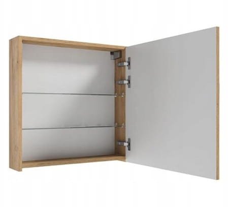 Szafka łazienkowa z lustrem wisząca funkcjonalna 60x60 cm dąb craft Salsa