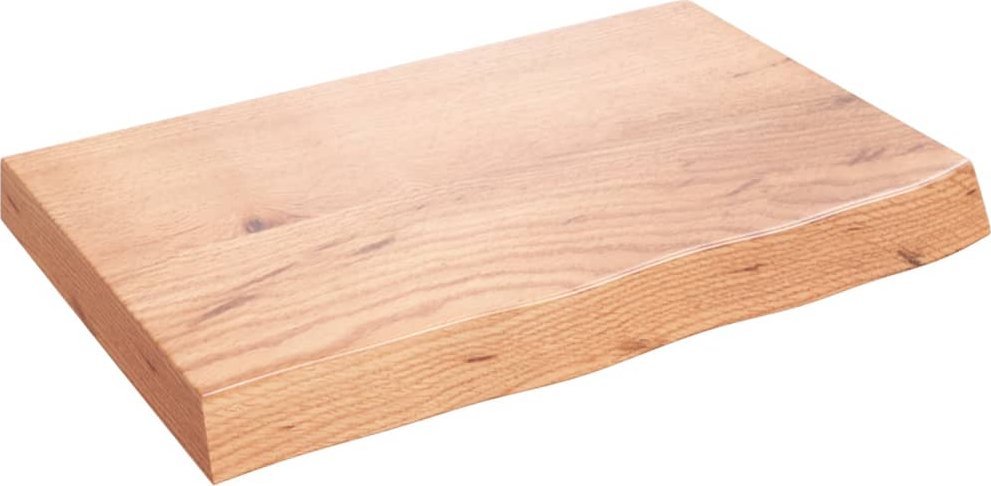 vidaXL vidaXL Półka, jasnobrązowa, 60x40x6 cm, lakierowane lite drewno dębowe