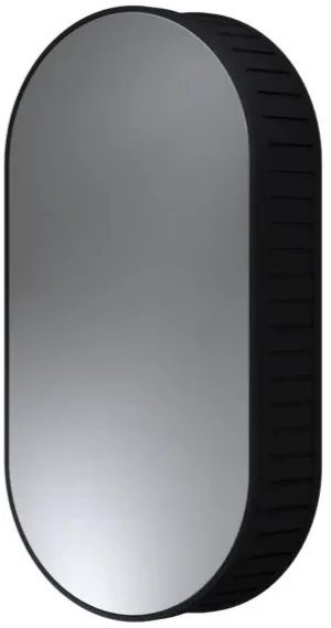 Szafka łazienkowa VENEZIA 1D 43cm czarny mat z lustrem HALMAR