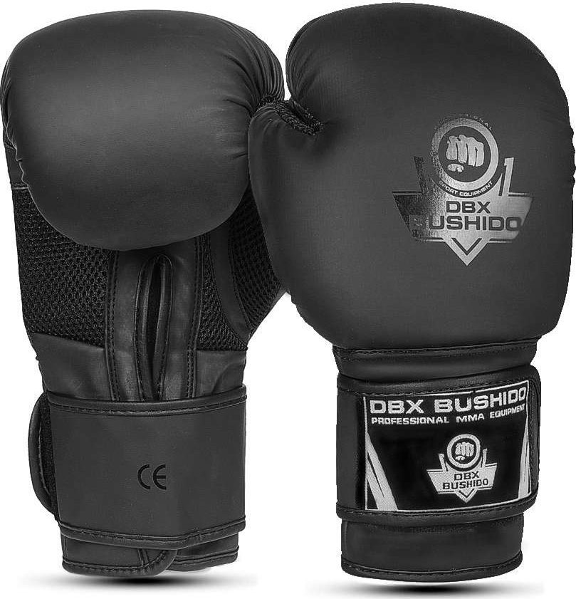 DBX BUSHIDO Rękawice bokserskie treningowe z systemem Active Clima "BLACK MASTER" 12oz 2186