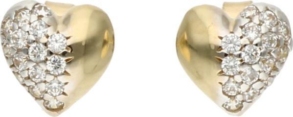 Rosanto Złote kolczyki serca na sztyft 585 14k