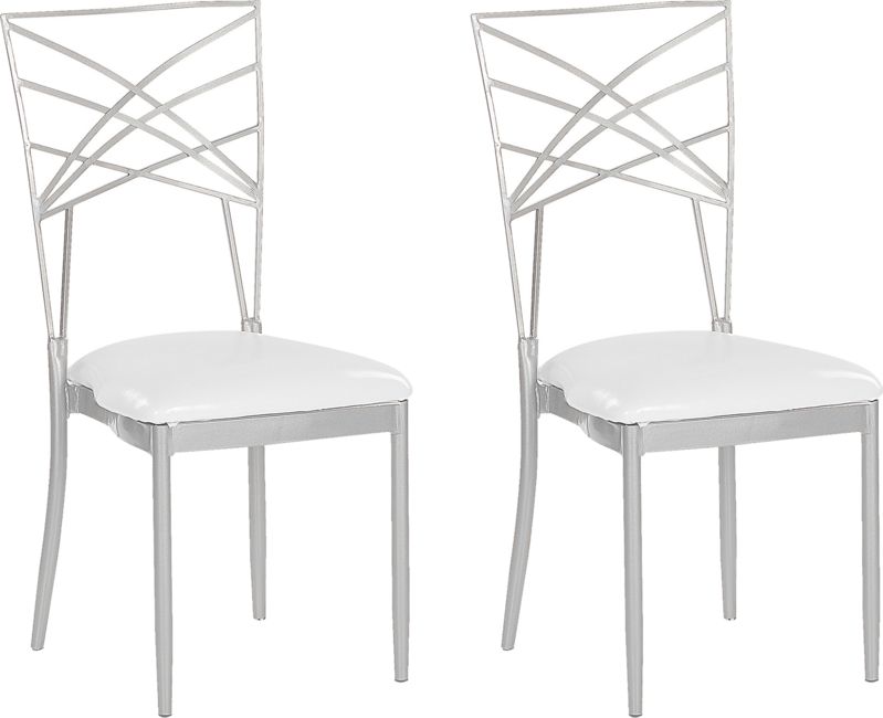 Beliani Zestaw 2 krzeseł do jadalni silver GIRARD