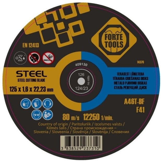 CUTTING DISC FORTE TOOLS 125X1.6X22METAL