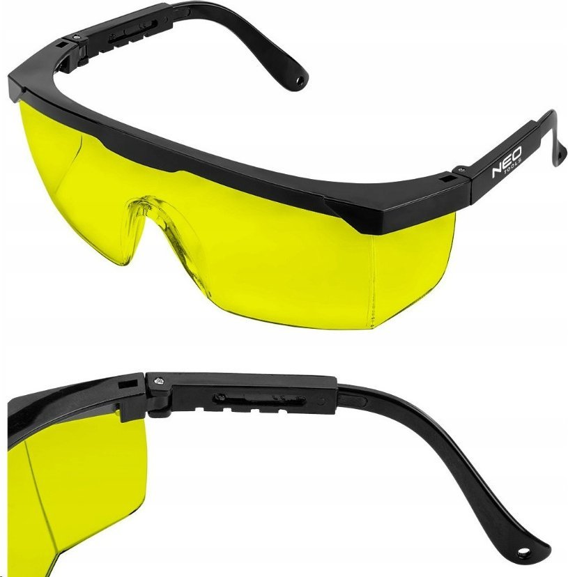 Neo Okulary ochronne, żółte soczewki, regulowane zauszniki