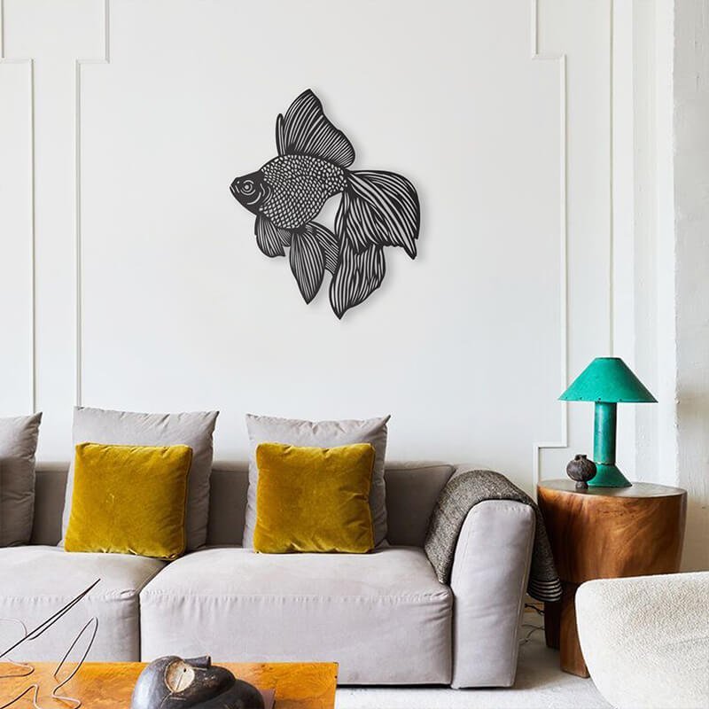 Pirudem Złota rybka - metalowa ozdoba ścienna 600 x 500 mm