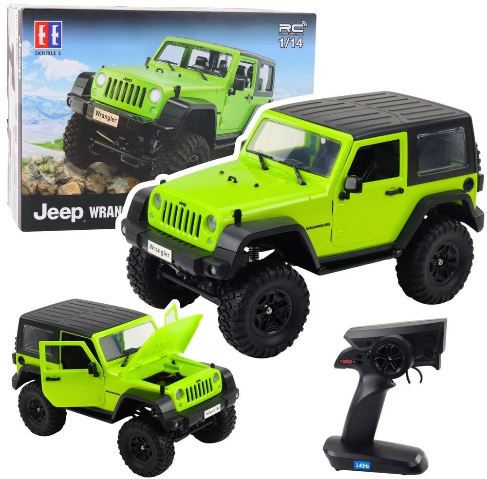 Auto Terenowe Zdalnie Sterowane RC Jeep Wrangler Rock Crawler Zielony 1:14 Double E