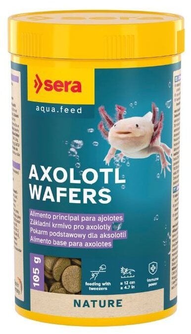 Sera Axolotl Wafers, pokarm, dla aksolotli, chipsy, podstawowy pokarm, 250 ml (105 g), dla aksolotli powyżej 12 cm