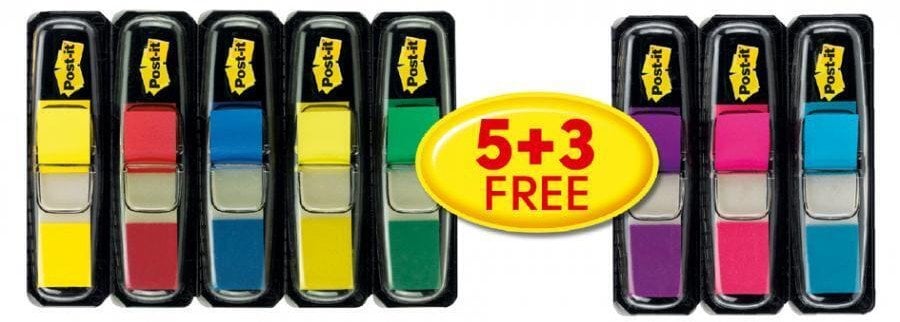 Post-It 3M Zestaw zakładek POST-IT®, PP, 11,9x43,1mm, 5x35 + 3x35 GRATIS