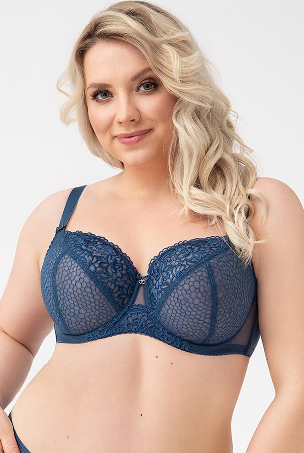 Gorsenia Gorsenia K728 Edith niebieski 65L Biustonosz miękki