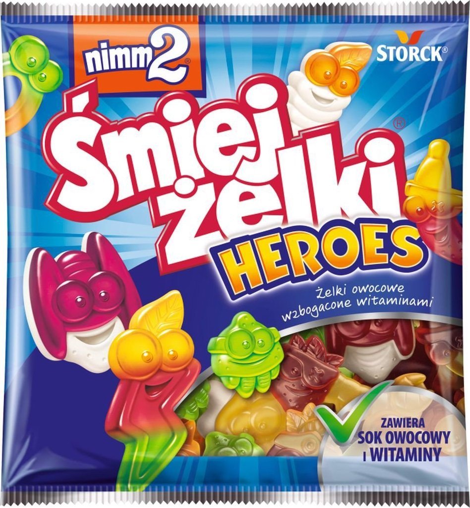 Nimm2 nimm2 Śmiejżelki Heroes Żelki owocowe wzbogacone witaminami 90 g