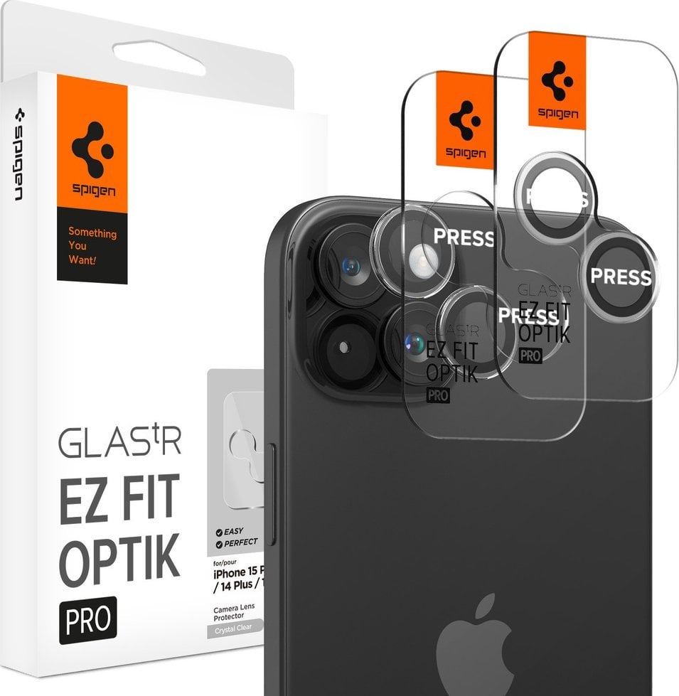 Spigen Spigen Glass tR EZ Fit Optik Pro 2 Pack, crystal clear - iPhone 15/15 Plus/14/14 Plus