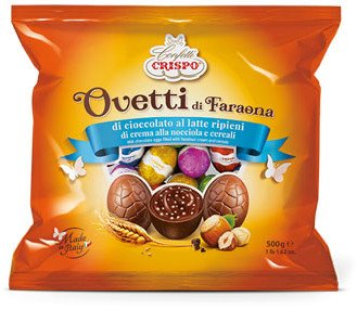 Antica Torroneria Piemontese jajeczka z orzechami czekoladowe nadziewane 500g - Crispo