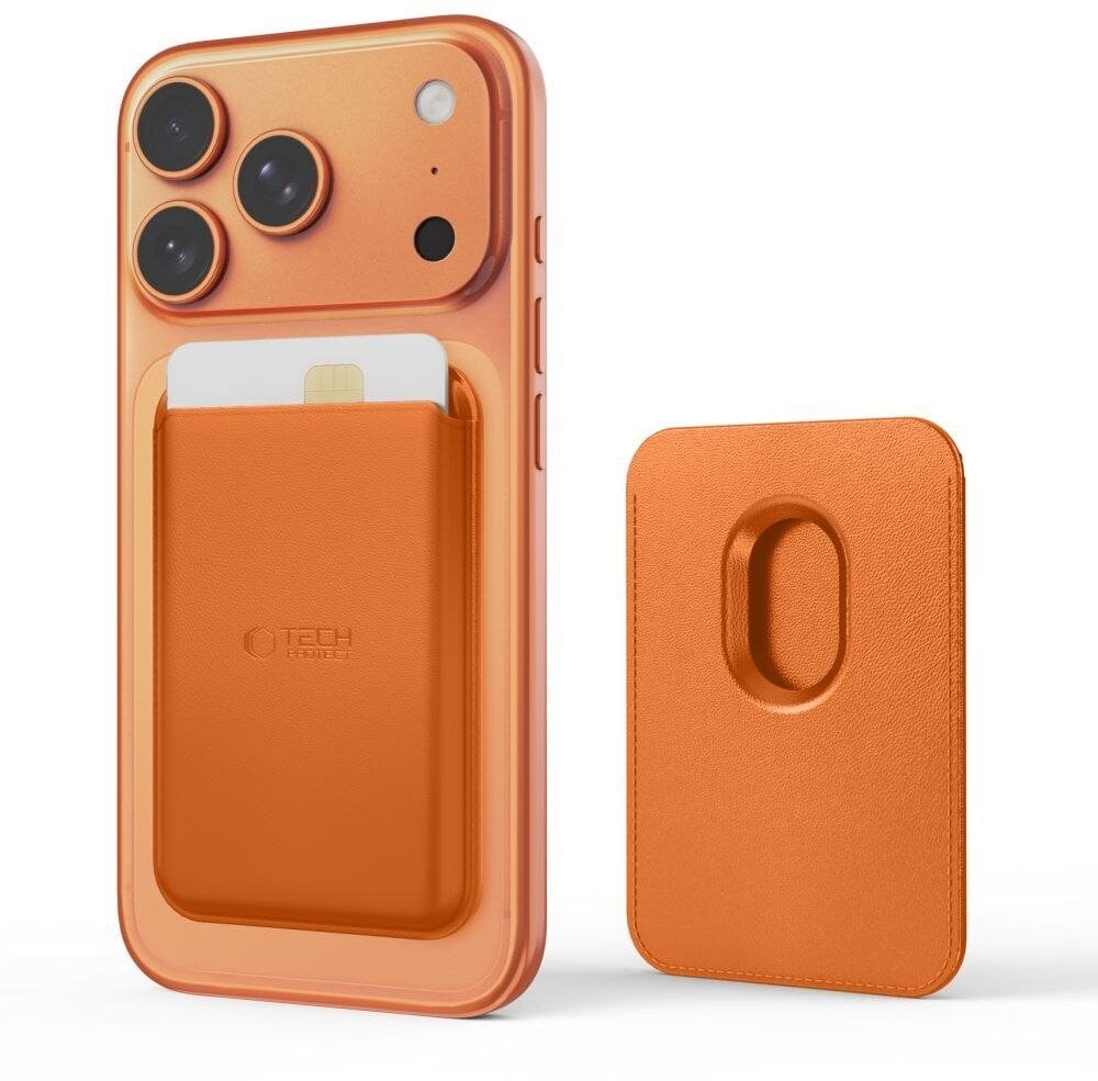 Tech-Protect MAGWALLET MAGSAVE UNIVERSAL MAGNETIC CARD HOLDER ORANGE