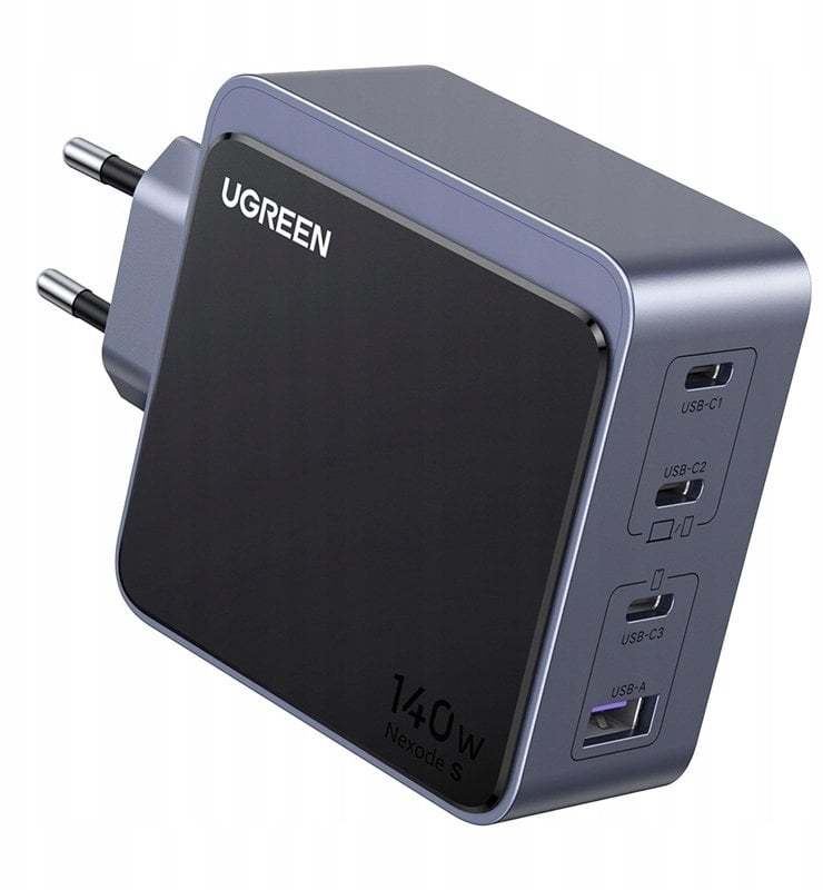 Ładowarka sieciowa Ugreen Nexode S 140W, GaN, 3x USB-C + USB (szara)