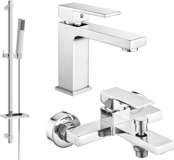 Mexen Mexen Uno DQ77 zestaw wannowy, chrom - 71403DQ77-00