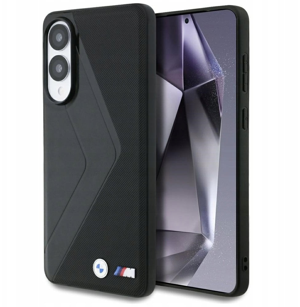 Etui BMW Leather Oversized Stripes MagSafe do Samsung Galaxy S25 Edge czarny