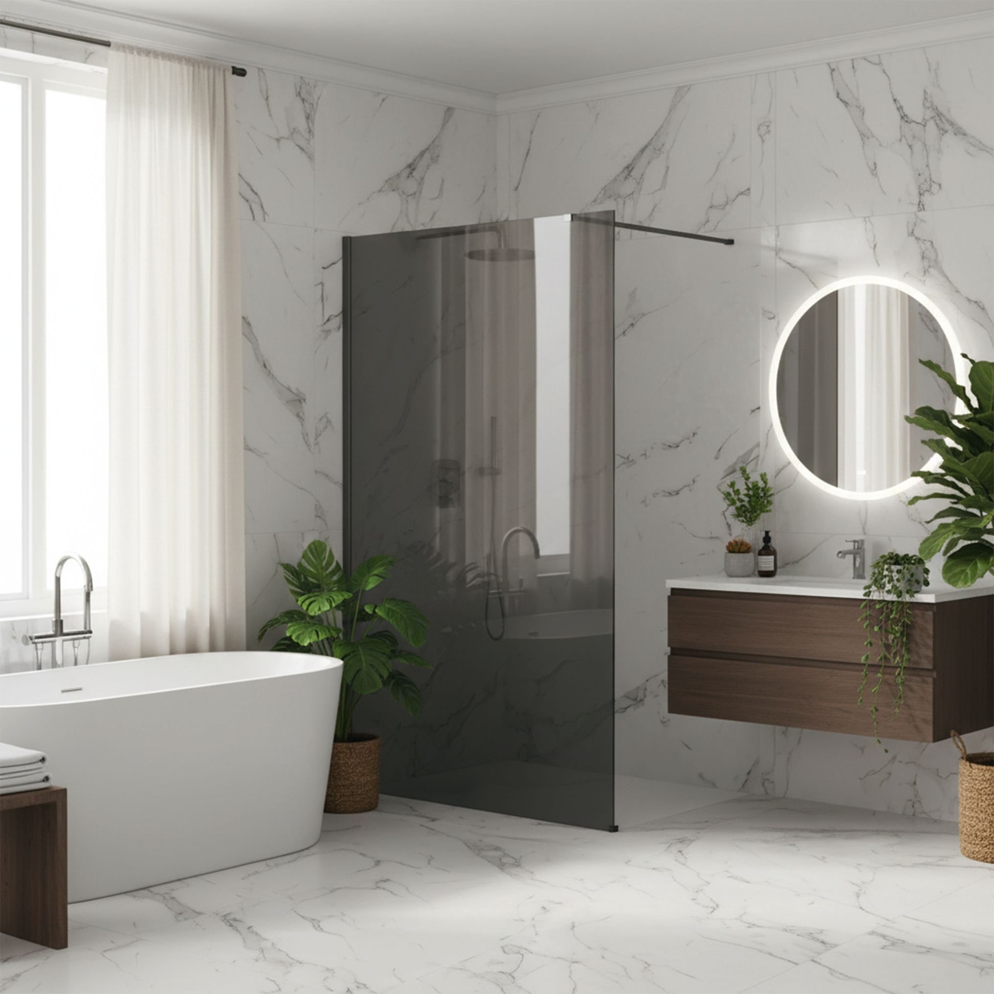 Rea Kabina prysznicowa Walk-In Flexi Grey / Tytan 140