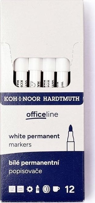 Marker permanentny biały (12szt)