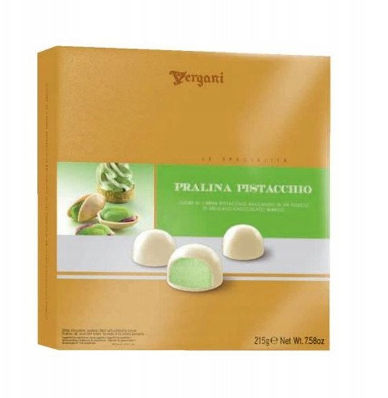 Vergani Bombonierka Praliny Pistacja Box 215g