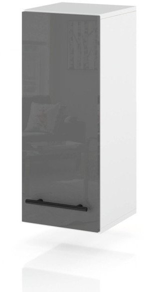 szafka kuchenna wisząca modułowa z uchwytami 20cm spremium szary połysk