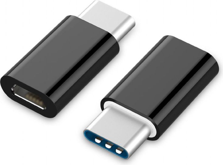 Adapter USB Gembird USB-C - microUSB Czarny (A-USB2-CMmF-01)