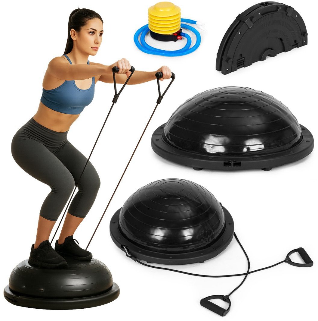 Platforma do balansowania z ekspanderami półpiłka trener równowagi + pompka ModernHome EDUKAMP