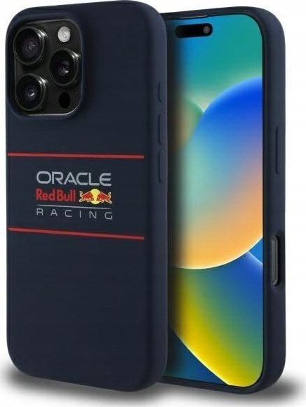 Red Bull RBHMP16L24SIHSRV iPhone 16 Pro 6.3" Hard Case Navy Silicone Horizontal Logo MagSafe